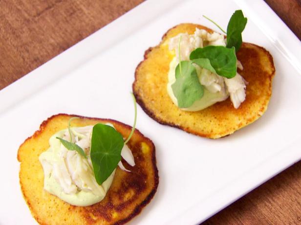 Corn Cakes with Crab and Smoky Avocado Yogurt