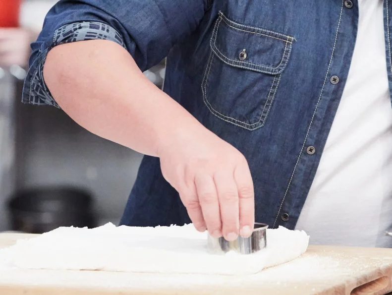 Host Duff Goldman preparing his dish, Homemade S'Mores, as seen on Food Network's Duff's Sweet Spot, Season 3.