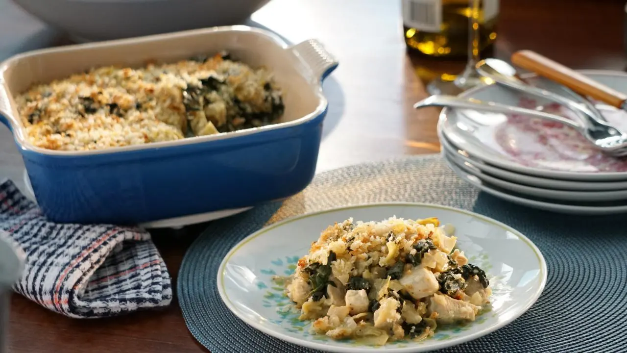 Kale and Artichoke Chicken Casserole