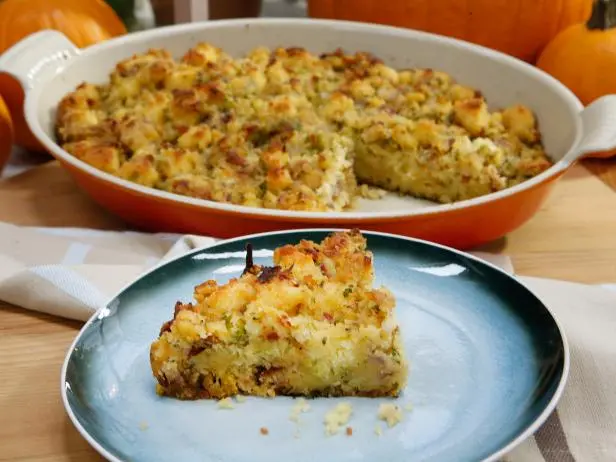 Sunny's Cheesy Bacon Cornbread Dressing Recipe | Sunny Anderson | Food Network