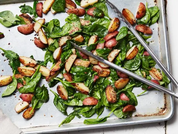 Roasted Potatoes and Spinach Recipe | Food Network