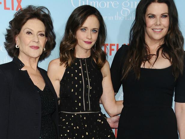 LOS ANGELES, CA - NOVEMBER 18:  (L-R) Actresses Kelly Bishop, Alexis Bledel and Lauren Graham attend the premiere of "Gilmore Girls: A Year in the Life" at Regency Bruin Theatre on November 18, 2016 in Los Angeles, California.  (Photo by Jason LaVeris/FilmMagic)