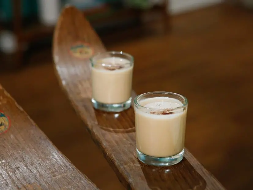 Geoffrey Zakarian's B-52 Holiday Shooter is displayed on a Shot-Ski, as seen on Food Network's The Kitchen, Season 11.