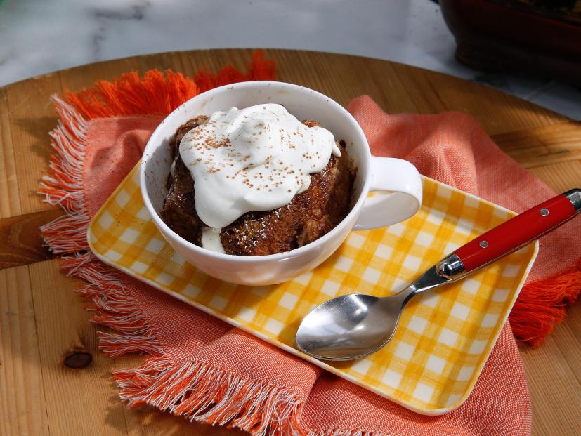 Katie Lee's Hot Chocolate Bread Pudding is displayed, as seen on Food Network's The Kitchen, Season 11.