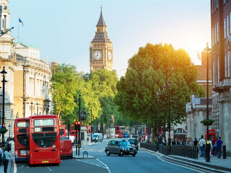 Big Ben and Whitehall from Trafalgar Square, London