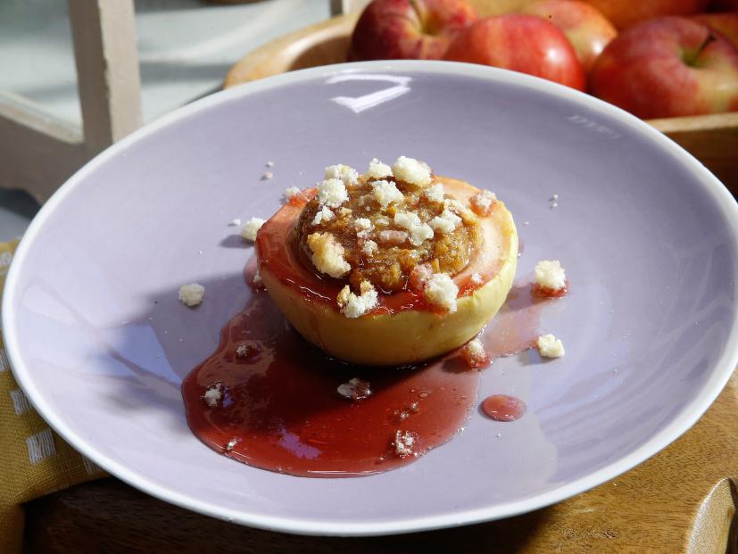 Sunny Anderson's Peanut Butter and Jelly Stuffed Apple is displayed, as seen on Food Network's The Kitchen, Season 11.
