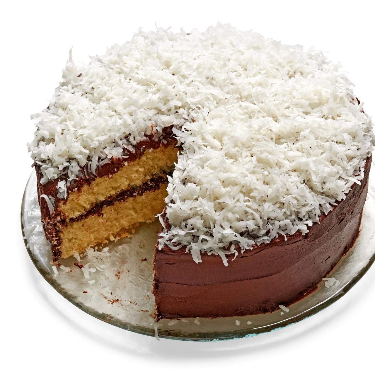 Coconut-Almond Layer Cake with Chocolate Frosting Recipe