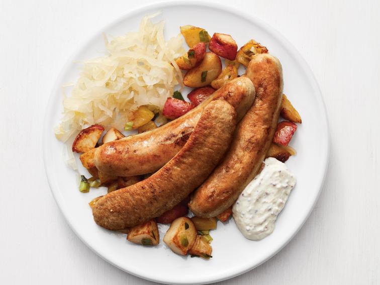 Bratwurst with Sauerkraut and ApplePotato Hash Recipe Food Network