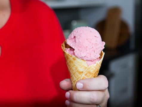 Strawberry Buttermilk Ice Cream and Waffle Cones