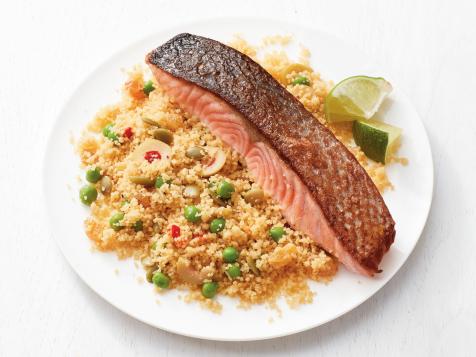 Salmon with Couscous and Peas