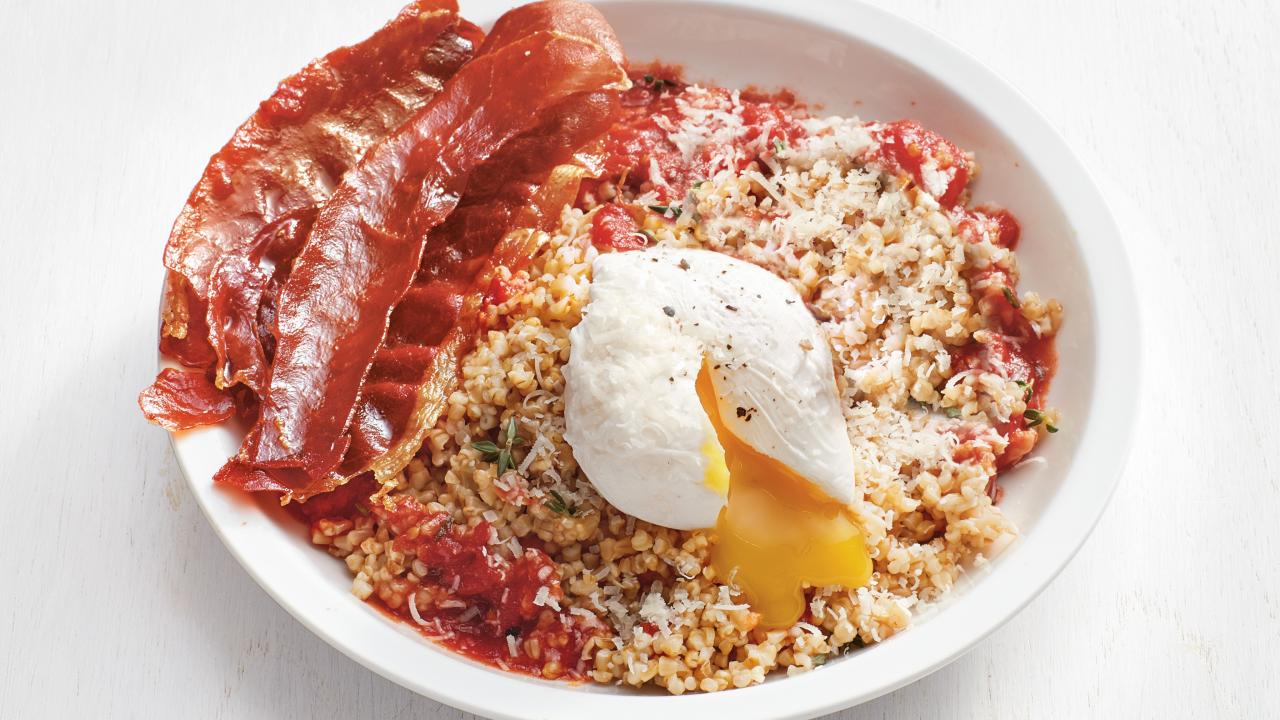 Savory Oats with Poached Eggs