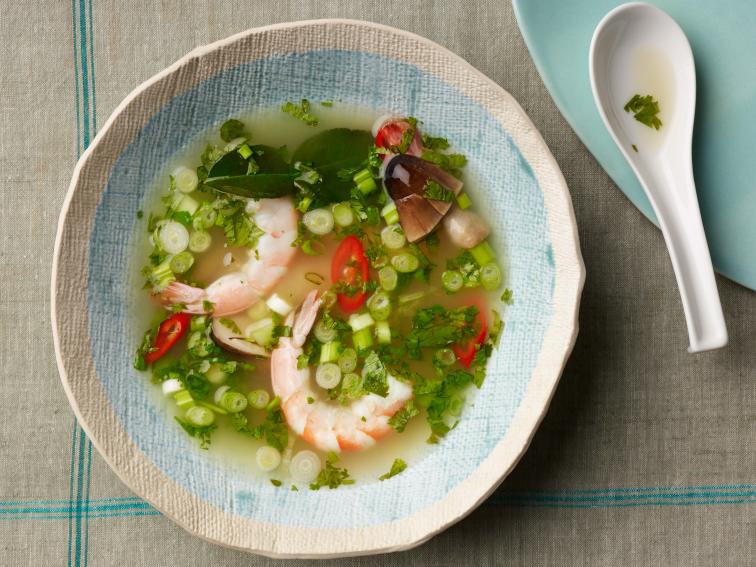 Hot and Sour Thai Soup: Tom Yum Goong Recipe | Tyler Florence | Food ...