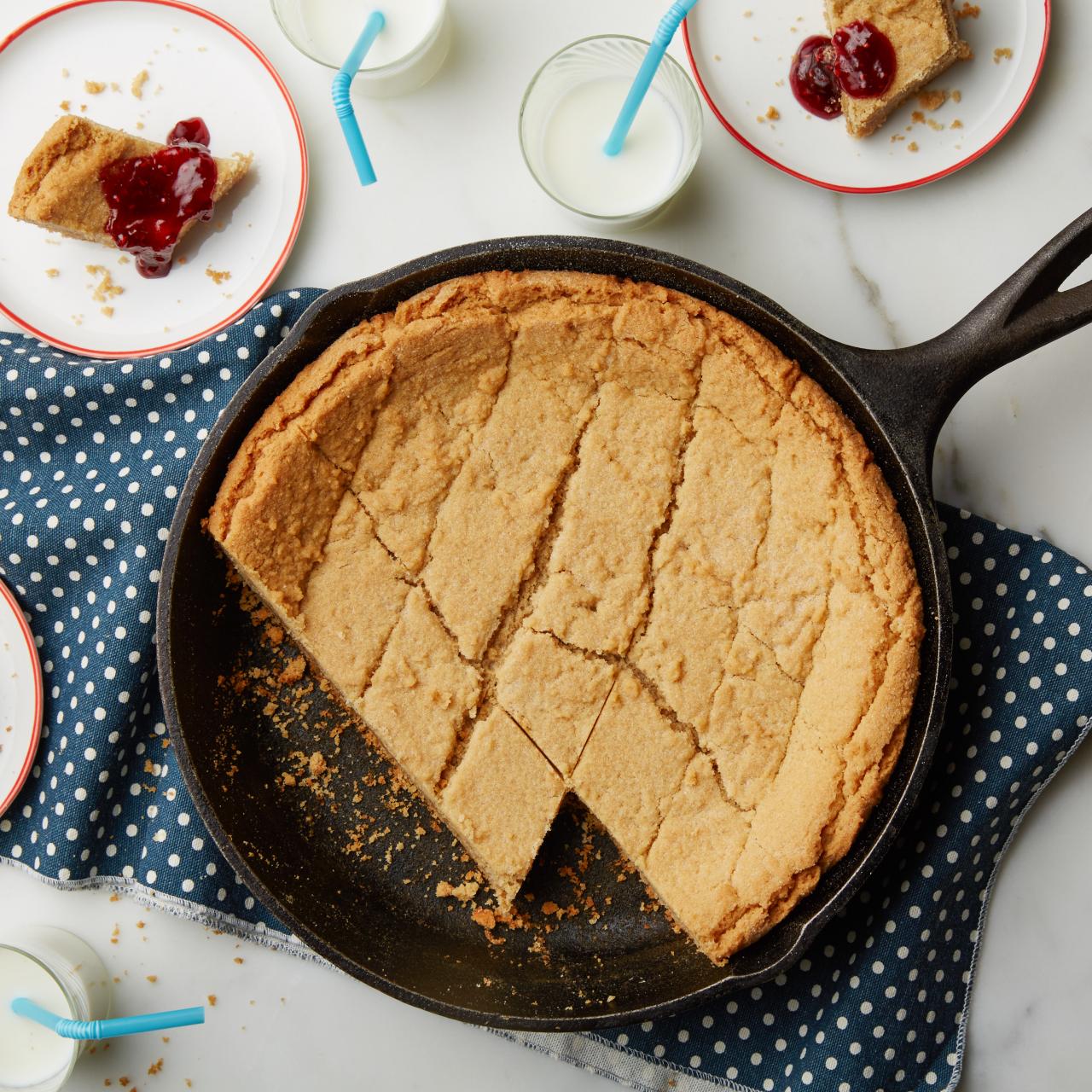 Peanut Butter Skillet Cookie (with Peanut Butter Cups) - Striped Spatula