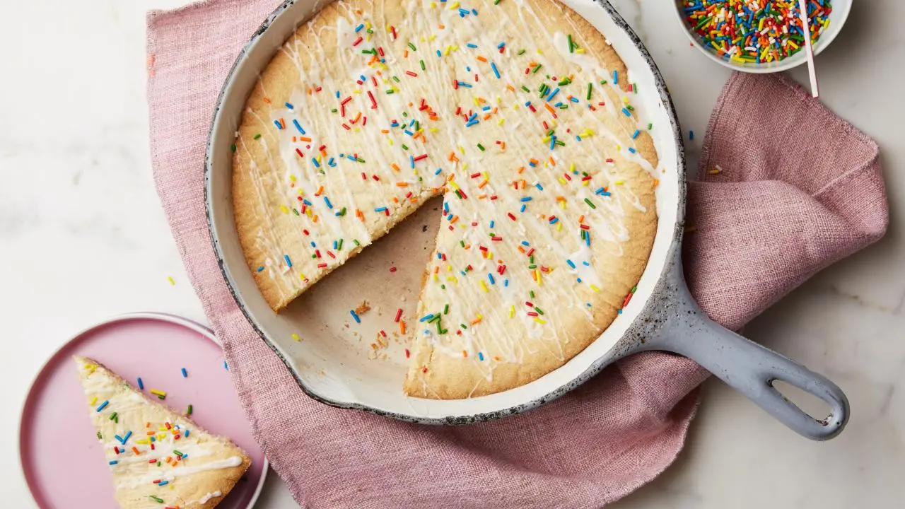Sprinkled Sugar Skillet Cookie