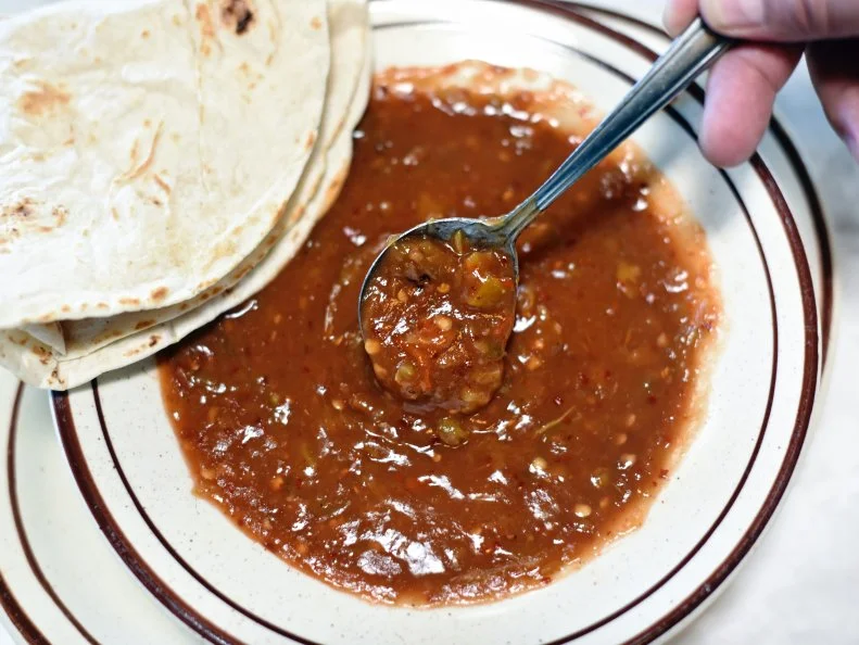 Spicy Vegetarian Green Chile Sauce at Sadie's