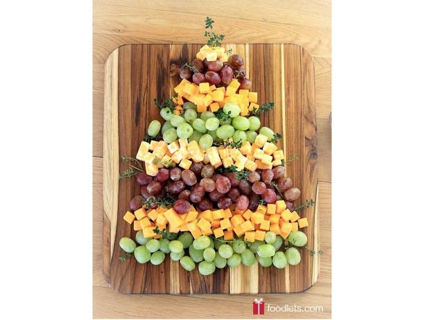 Grape and Cheese Christmsa Tree Platter