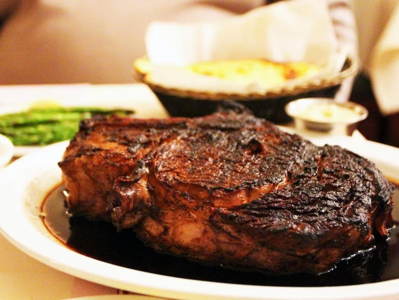 The Prime Rib of Beef at Colonial Steakhouse in Pine Bluff, Arkansas as included in Arkansas's Most Iconic Eats for FoodNetwork.com