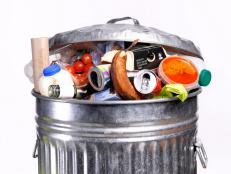 Out of date rotting food in dustbin