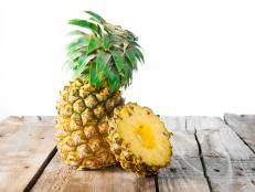 Pineapple on a wooden background