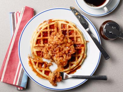 Amanda Freitag's Sweet Hot Fried Chicken and Waffles for Year of Oats/Drunk Pies/Diners, as seen on American Diner Revival, Reviving Southern Soul.