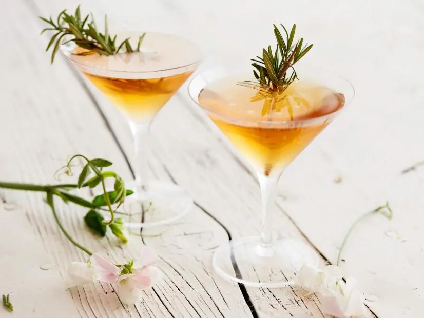 FNK ELDERFLOWER RUSTY NAIL Food Network Kitchen Food Network Single Malt Scotch, Elderflower Liqueur, Bitters, Rosemary