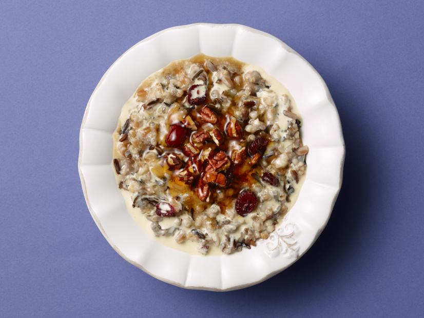 Food Network Kitchen’s Slow-Cooker Healthy Cranberry-Pecan Oatmeal Porridge for Year of Oats/Drunk Pies/Diners, as seen on Food Network.