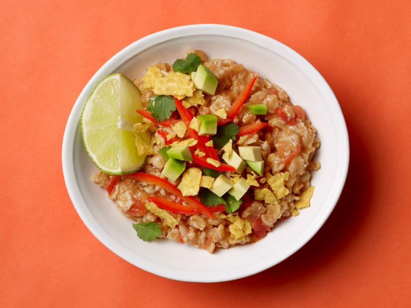 Food Network Kitchen’s Healthy "Tortilla Soup" Oatmeal for Year of Oats/Drunk Pies/Diners, as seen on Food Network.
