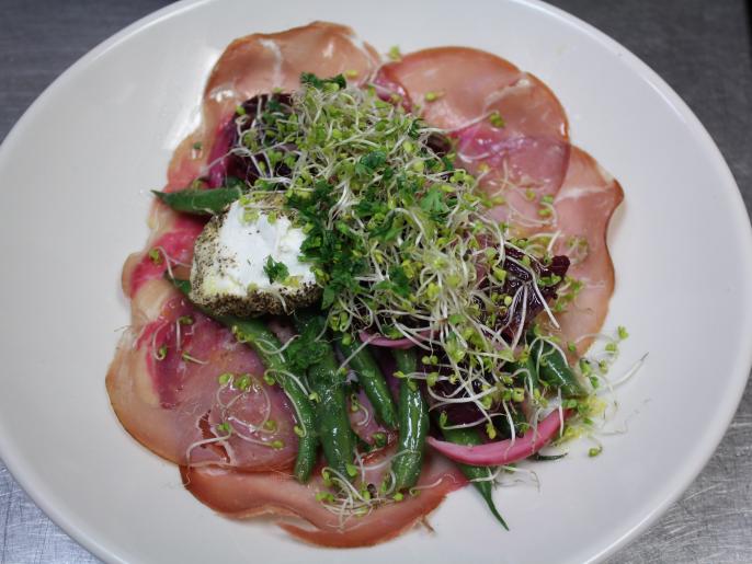 Marinated Haricots Verts with Prosciutto and Goat Cheese Recipe