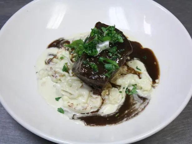 Coffee-Rubbed Short Rib with Caramelized Shallot-Blue Cheese Fondue and ...
