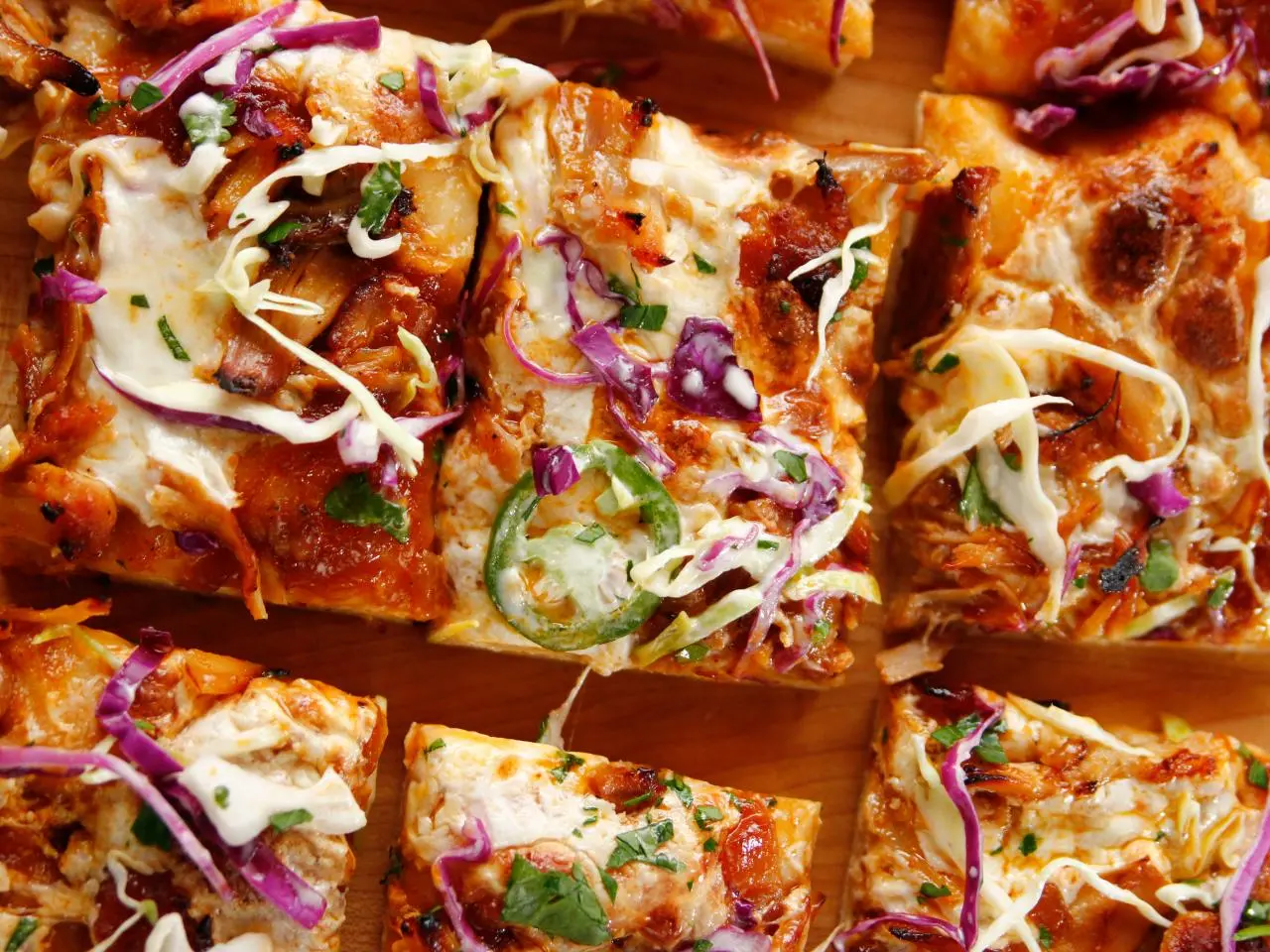 BBQ Chicken Pizza with Spicy Slaw