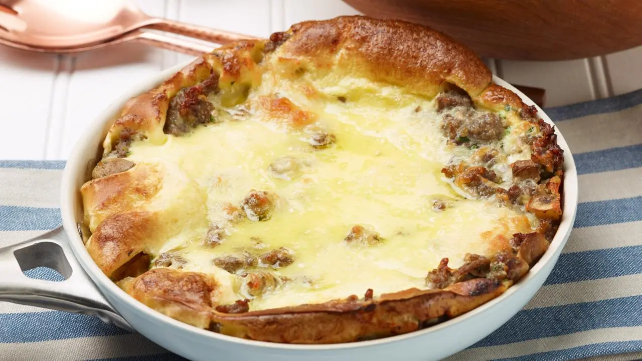 Sausage Mushroom Dutch Baby