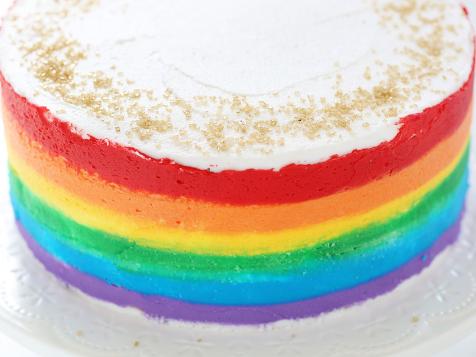How to Make a Stunning Rainbow Cake with Gold Ombre Layers