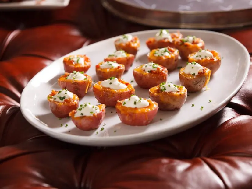 Loaded Baby Potatoes, as seen on Cooking Channel's Dinner at Tiffani's, Season 2.