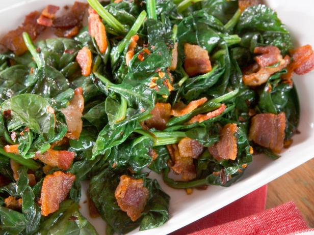 Sauteed Spinach with Bacon, Garlic and Thyme_image