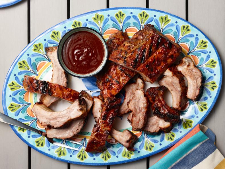 Food Network Kitchen’s Slow-Cooker Barbecue Ribs for Summer Slow Cooker/Zucchini Fries/Picnic Brick-Pressed Sandwiches, as seen on Food Network.