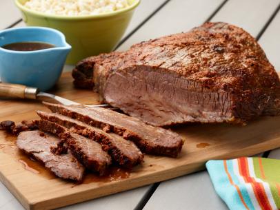Food Network Kitchen’s Slow-Cooker Brisket for Summer Slow Cooker/Zucchini Fries/Picnic Brick-Pressed Sandwiches, as seen on Food Network.