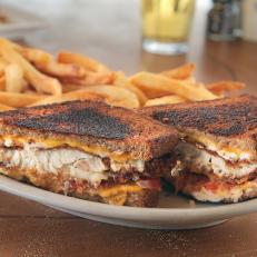WS of the Grilled Fish Sandwich at the Pilot House in Key Largo, FL, as seen on Food Network's Diners, Drive-Ins and Dives, season 24.