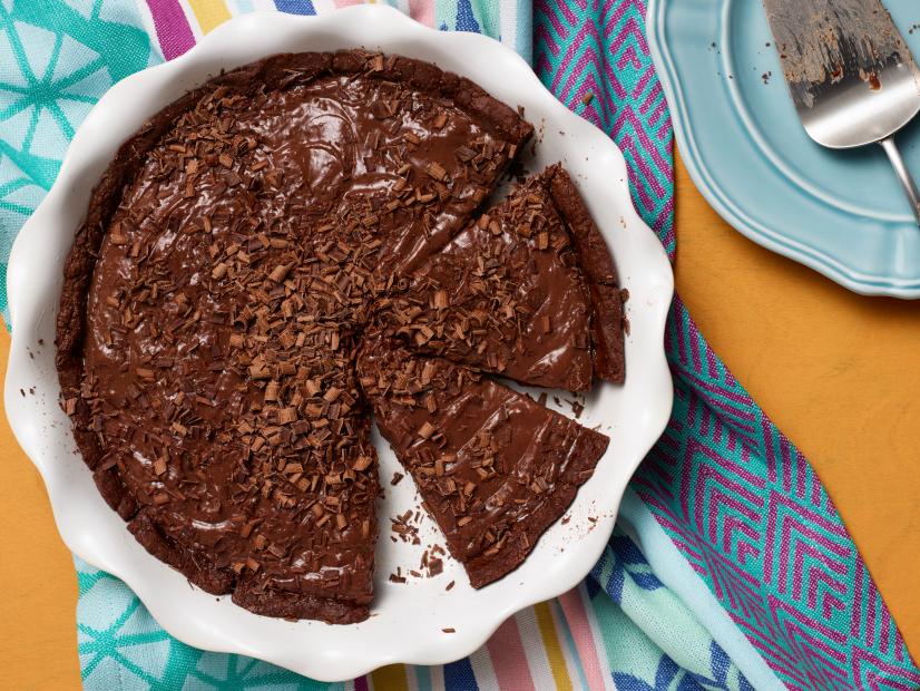 Food Network Kitchen’s Milk Chocolate Pudding Brownie Pie for Summer Slow Cooker/Zucchini Fries/Picnic Brick-Pressed Sandwiches, as seen on Food Network.