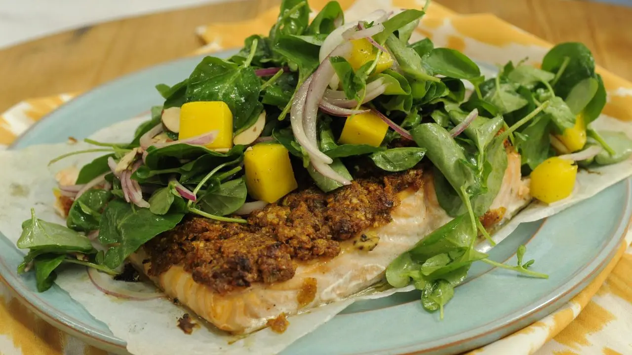 Barbecue Chip Encrusted Salmon