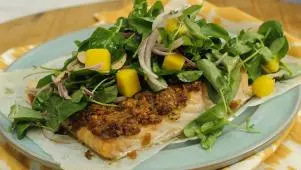 Barbecue Chip Encrusted Salmon