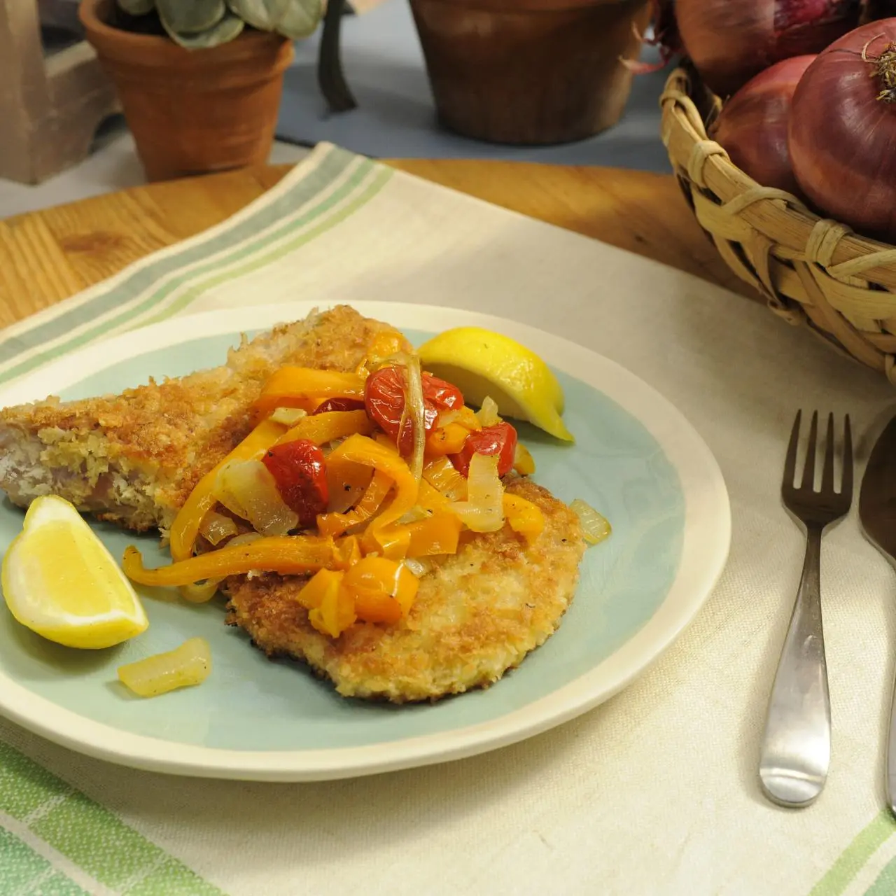 Pickle Schnitzel-Pickle-Brined Pork Chops with Sweet and Spicy