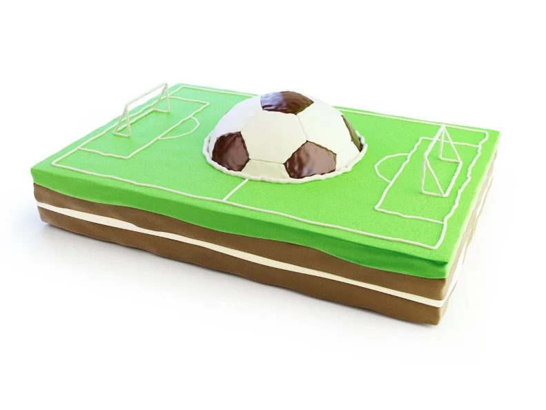 football field cake 3d  on a white background