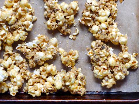 Honey-Roasted Peanut and Pretzel Caramel Corn Crunch