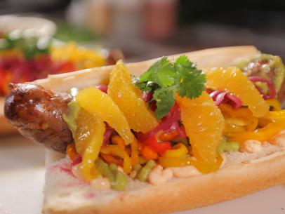 Floridian Sausage Sandwich created by Miami Smokers in Miami, FL as seen on Food Network's Diners, Drive Ins, and Dives, episode DV 2410.
