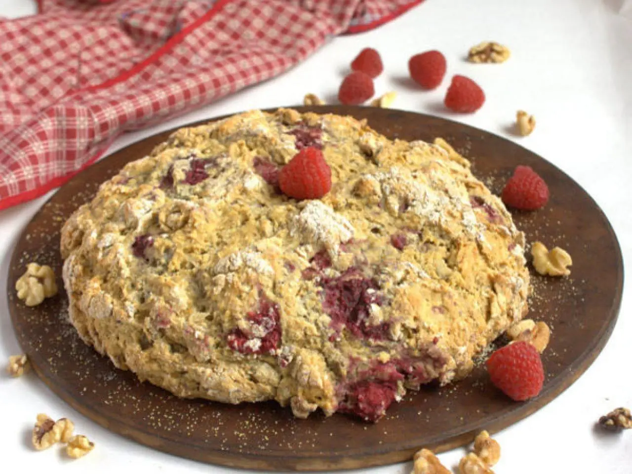 Raspberry Walnut Irish Soda Bread
