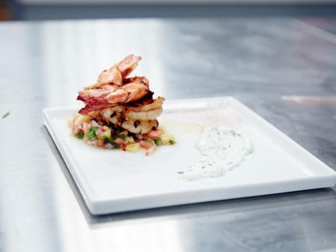 Caribbean Tiger Prawns with Grilled Pineapple Salsa