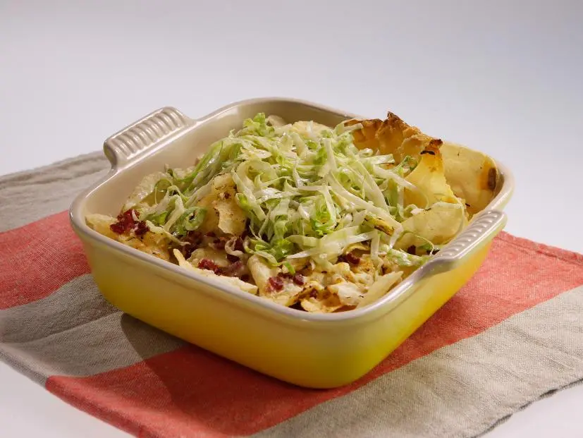 Reuben potato chips are displayed during an episode about the best snacks ever, as seen on Food Network's The Kitchen Sink, Season 1.
