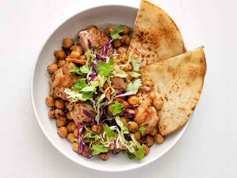 Curry Chicken and Chickpeas with Cilantro Slaw