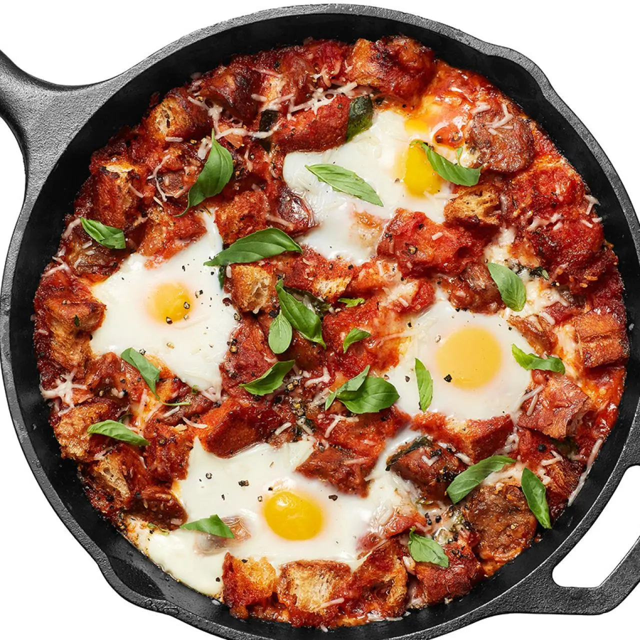 Eggs in Purgatory with Sausage