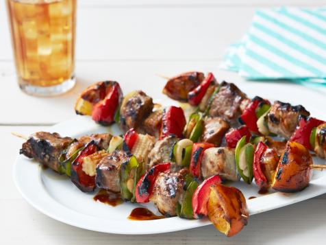 Hoisin-Glazed Pork and Veggie Skewers